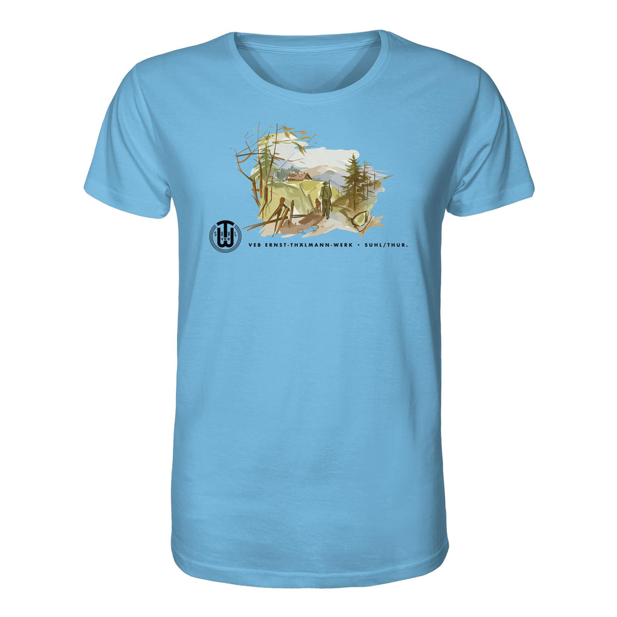 DDR Ostalgie Bio-Shirt Unisex • VEB SUHL ERNST-THÄLMANN-WERK (ORIGINAL-PROSPEKT)