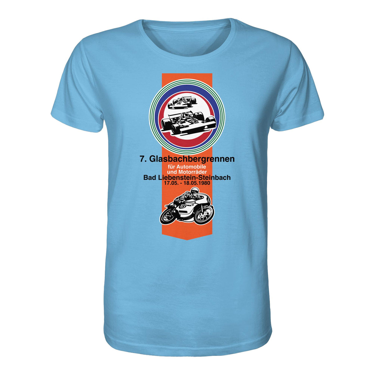 DDR Ostalgie Bio-Shirt Unisex • GLASBACHBERGRENNEN BAD LIEBENSTEIN (ORIGINAL WIMPEL)