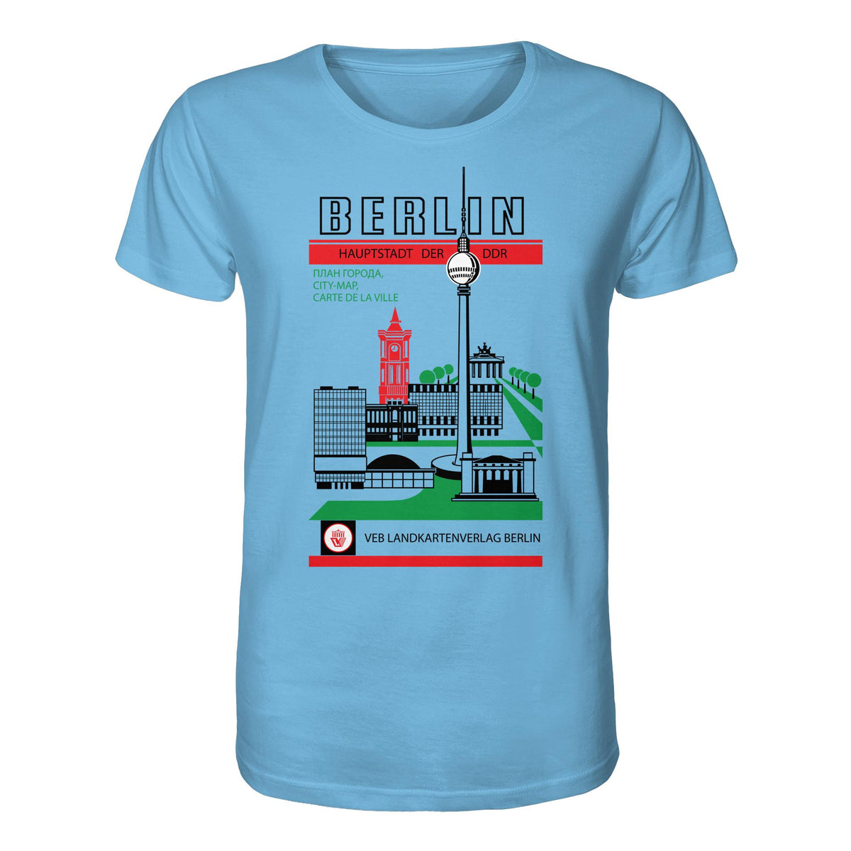 DDR Ostalgie Bio-Shirt Unisex • BERLIN, HAUPTSTADT DER DDR (ORIGINAL TITEL STADTFÜHRER)