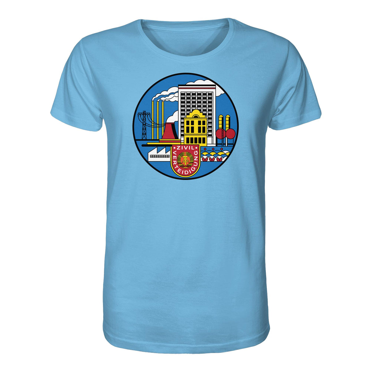 DDR Ostalgie Bio-Shirt Unisex • DDR ZIVILVERTEIDIGUNG (ORIGINAL GLAS-DESIGN)