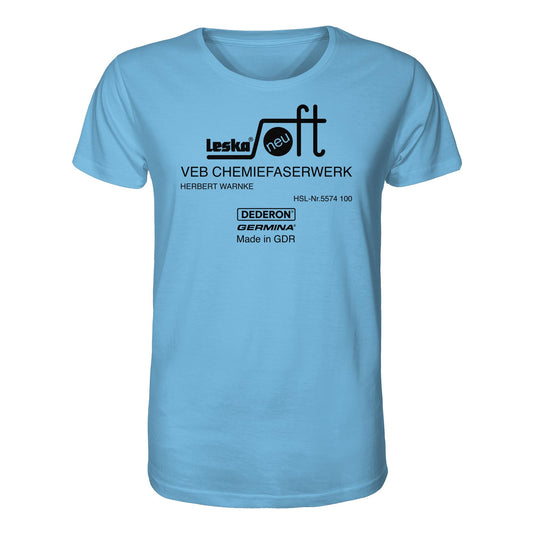 DDR Ostalgie Bio-Shirt Unisex • LESKA VEB CHEMIEFASERWERK HERBERT WARNKE - DEDERON, GERMINA