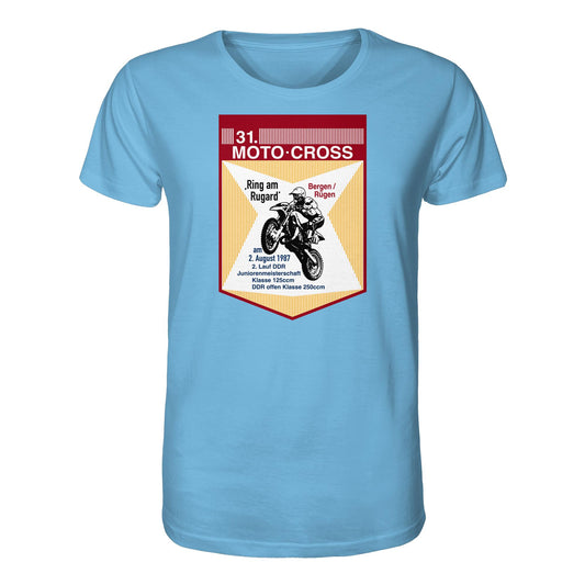 DDR Ostalgie Bio-Shirt Unisex • 31. MOTO-CROSS DDR-MEISTERSCHAFT - 1987 BERGEN RÜGEN (ORIGINALWIMPEL)