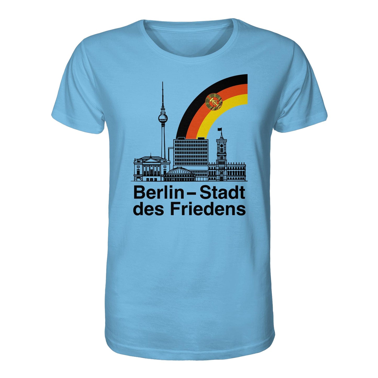 DDR Ostalgie Bio-Shirt Unisex • BERLIN - STADT DES FRIEDENS (ORIGINAL POSTSTEMPEL)