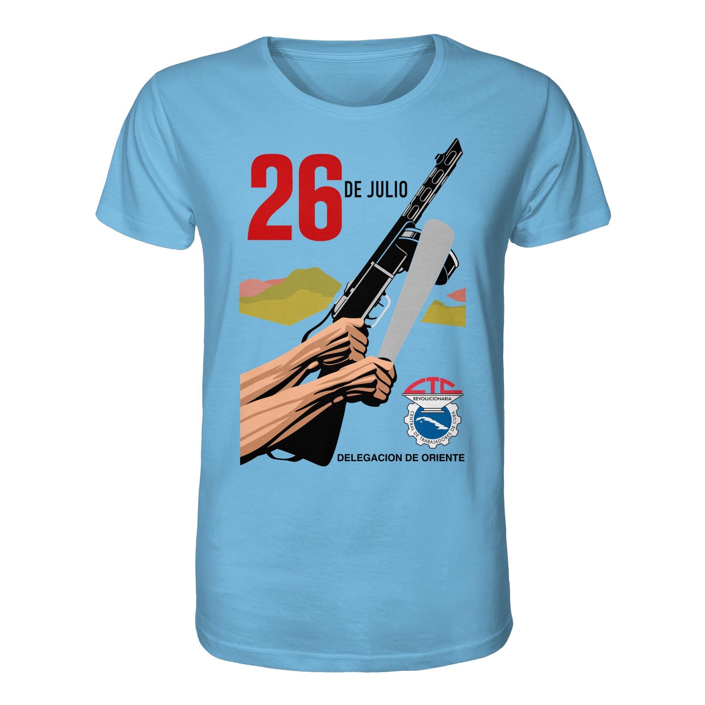 DDR Ostalgie Bio-Shirt Unisex • BEWEGUNG DES 26. JULI, KUBA (ORIGINAL POSTER)
