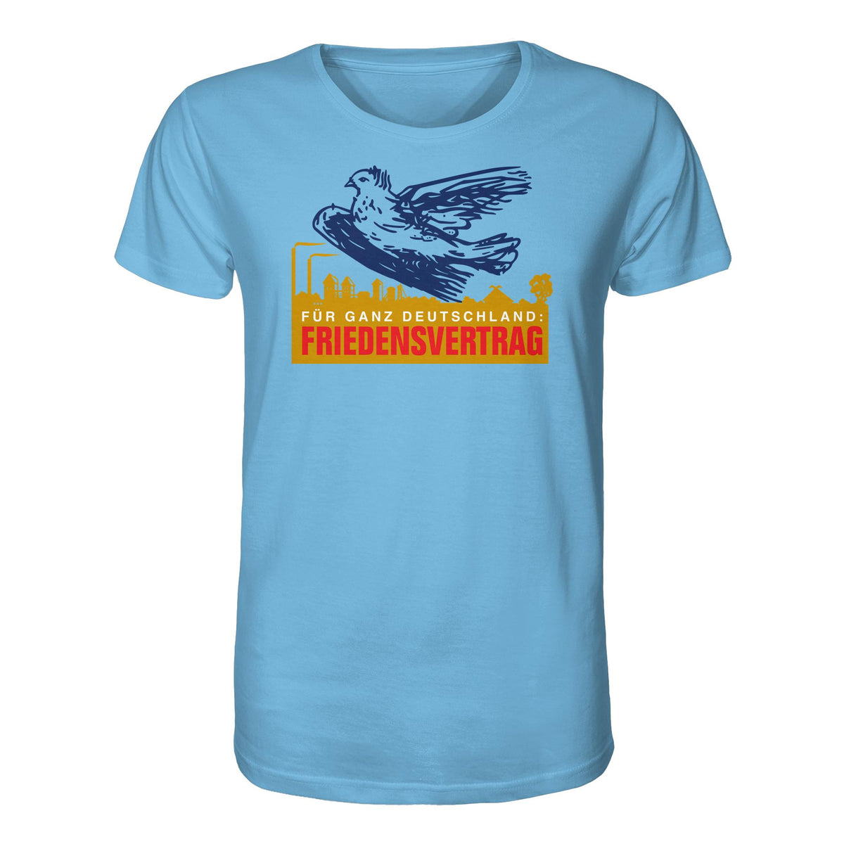 DDR Ostalgie Bio-Shirt Unisex • FRIEDENSVERTRAG FÜR GANZ DEUTSCHLAND (ORIGINAL-PIN)
