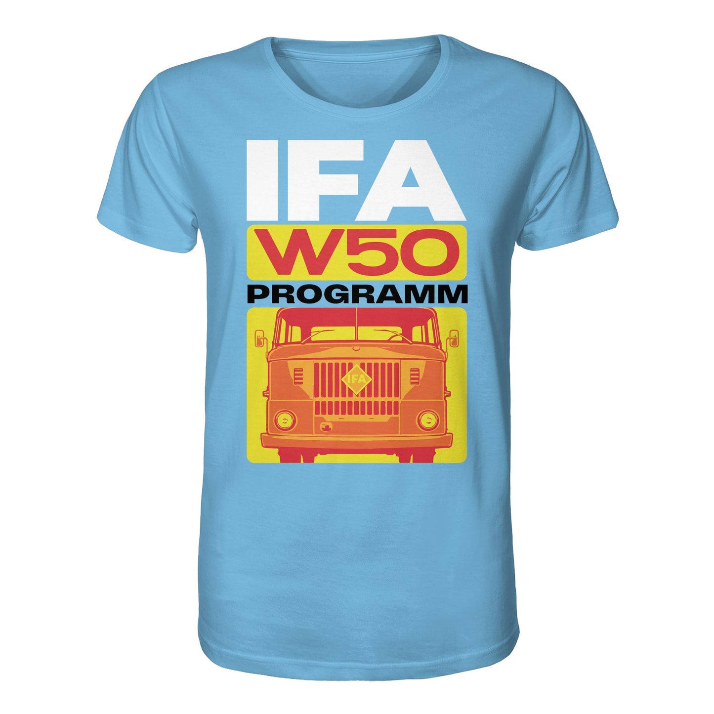 DDR Ostalgie Bio-Shirt Unisex • IFA W50 PROGRAMM (ORIGINAL COVER BROSCHÜRE)