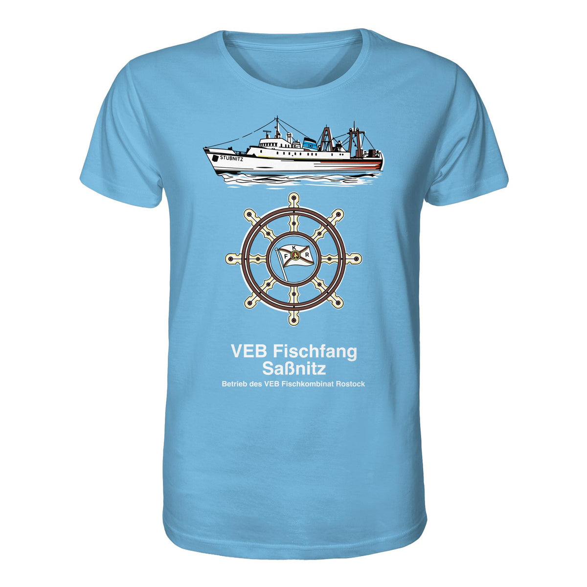 DDR Ostalgie Bio-Shirt Unisex • VEB FISCHFANG SASSNITZ