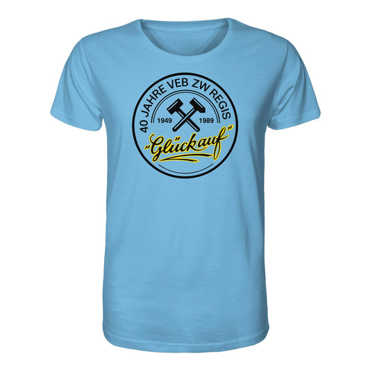 DDR Ostalgie Bio-Shirt Unisex • 40 JAHRE VEB ZW REGIS - GLÜCK AUF