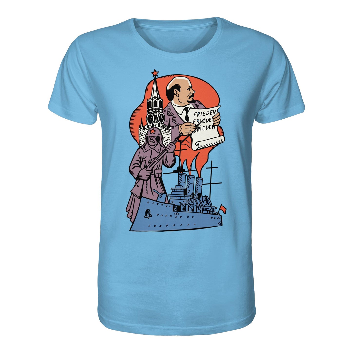 DDR Ostalgie Bio-Shirt Unisex • JAHRESTAG OKTOBERREVOLUTION 1917 (ORIGINAL POSTSTEMPEL)
