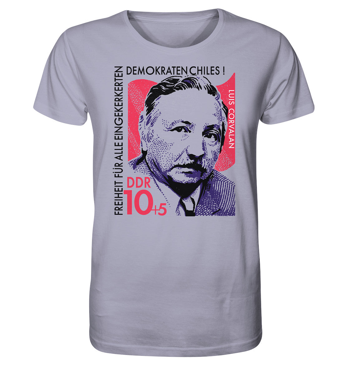 ORGANIC BIO SHIRT UNISEX • DDR BRIEFMARKE - FREIHEIT FÜR LUIS CORVALAN