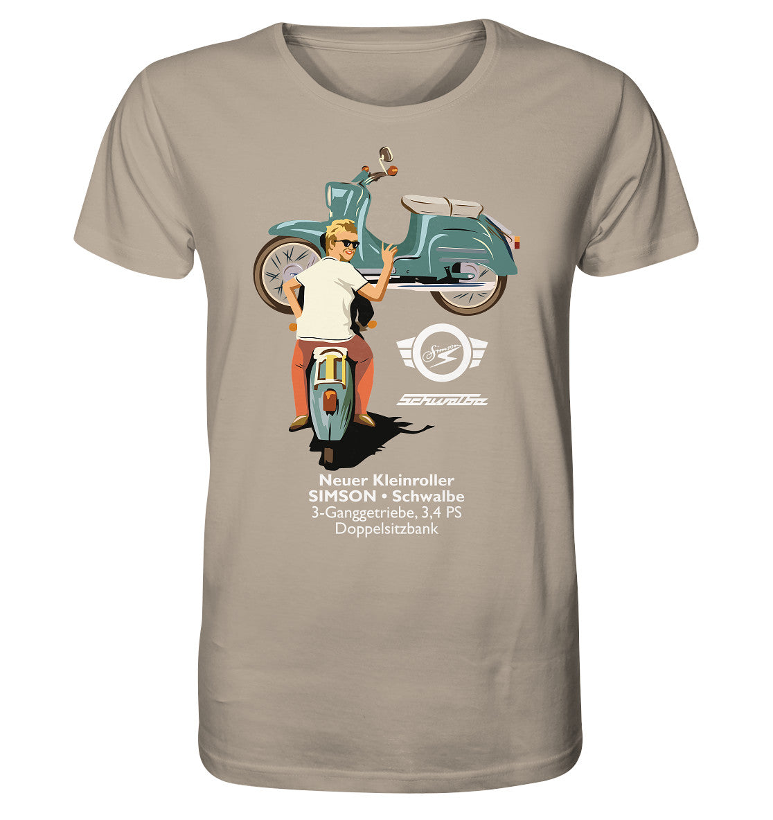 ORGANIC BIO SHIRT UNISEX • SIMSON SCHWALBE - ORIGINAL WERBUNG 1964 - PLAKAT