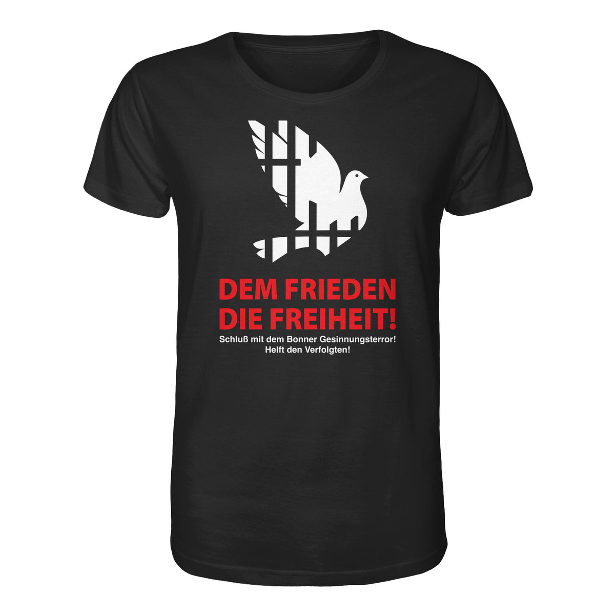 DDR Ostalgie Bio-Shirt Unisex • DEM FRIEDEN DIE FREIHEIT! (ORIGINAL-PLAKAT)