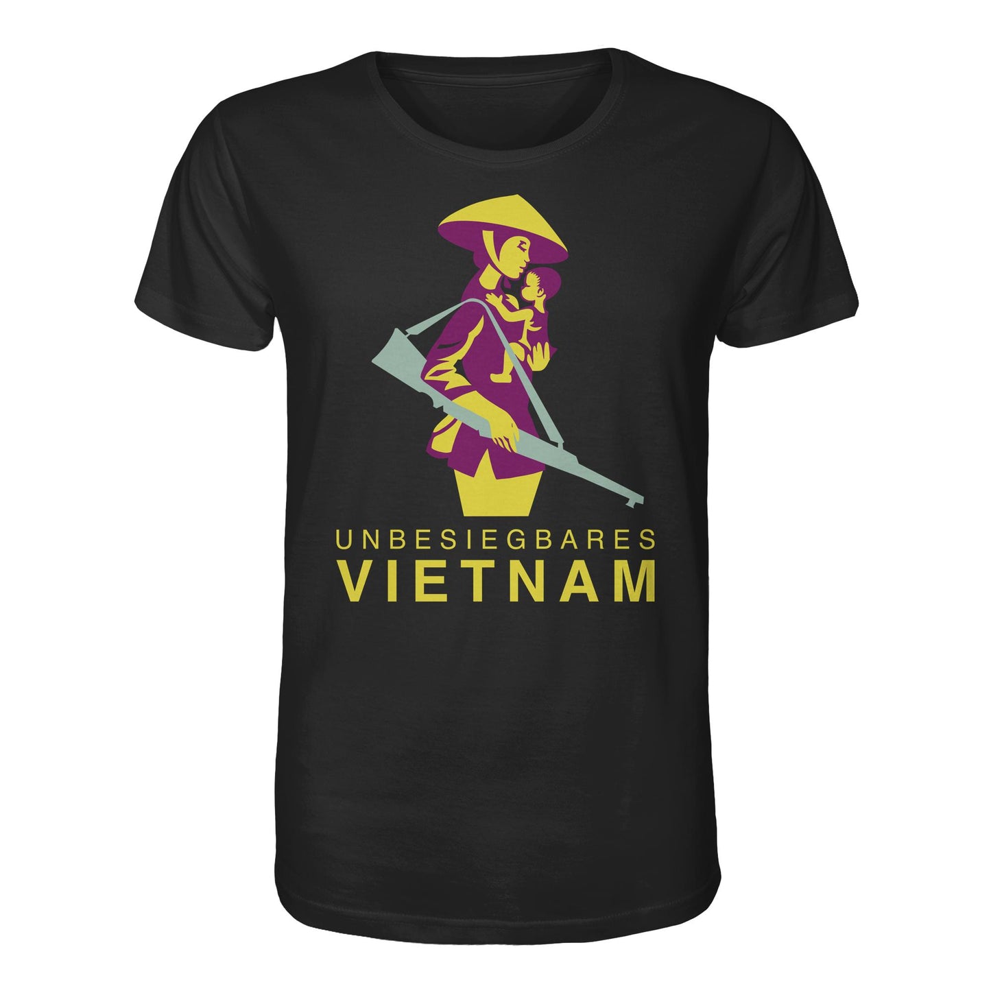 DDR Ostalgie Bio-Shirt Unisex • UNBESIEGBARES VIETNAM (DDR-BRIEFMARKE)