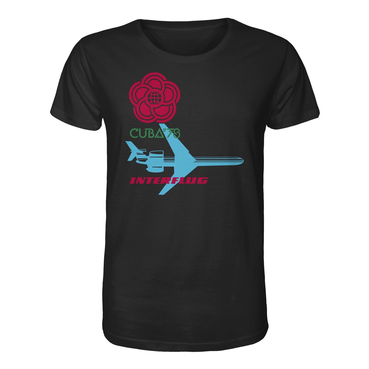 DDR Ostalgie Bio-Shirt Unisex • INTERFLUG BERLIN - CUBA WELTFESTSPIELE 1978 (ORIGINAL SONDERSTEMPEL)