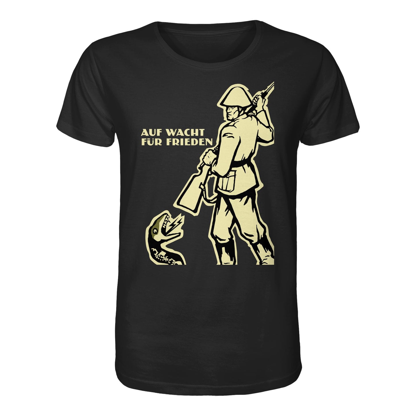 DDR Ostalgie Bio-Shirt Unisex • NVA - AUF WACHT FÜR FRIEDEN, ANTI-NATO (ORIGINAL PLAKAT)