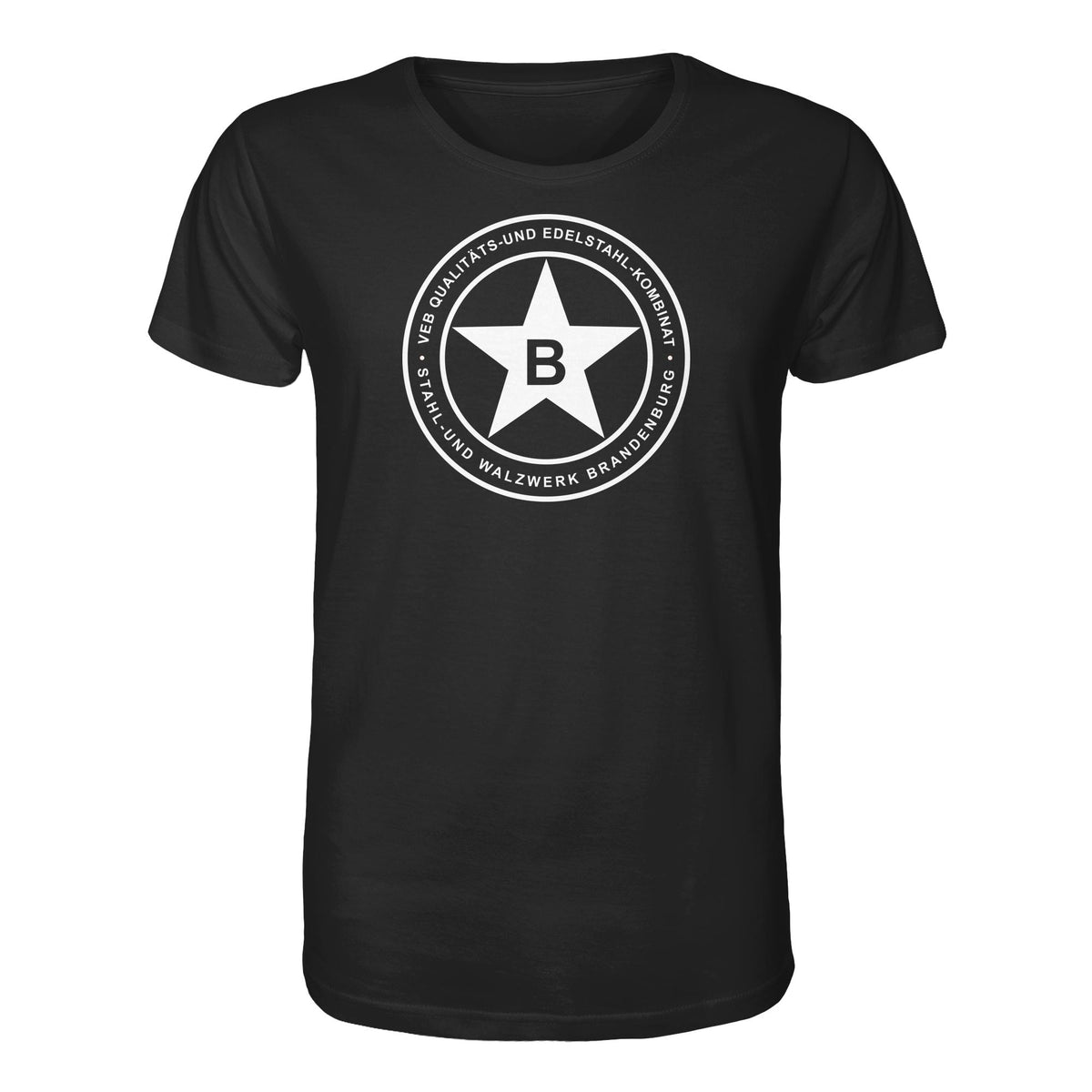 DDR Ostalgie Bio-Shirt Unisex • VEB QUALITÄTS- UND EDELSTAHL-KOMBINAT BRANDENBURG