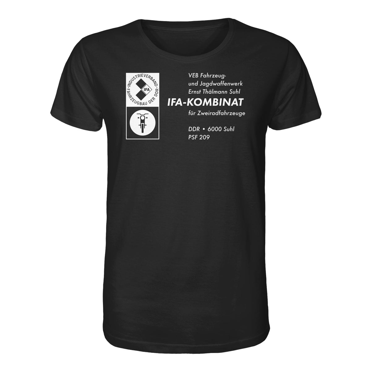 DDR Ostalgie Bio-Shirt Unisex • VEB FAHRZEUG- UND JAGDWAFFENWERK ERNST THÄLMANN SUHL