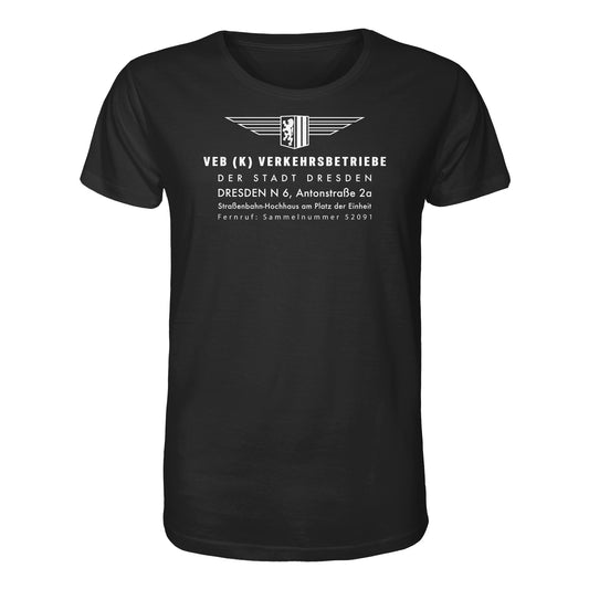 DDR Ostalgie Bio-Shirt Unisex • VEB VERKEHRSBETRIEBE DRESDEN