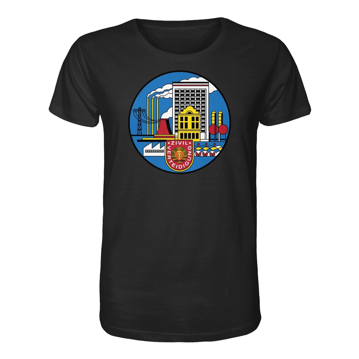 DDR Ostalgie Bio-Shirt Unisex • DDR ZIVILVERTEIDIGUNG (ORIGINAL GLAS-DESIGN)