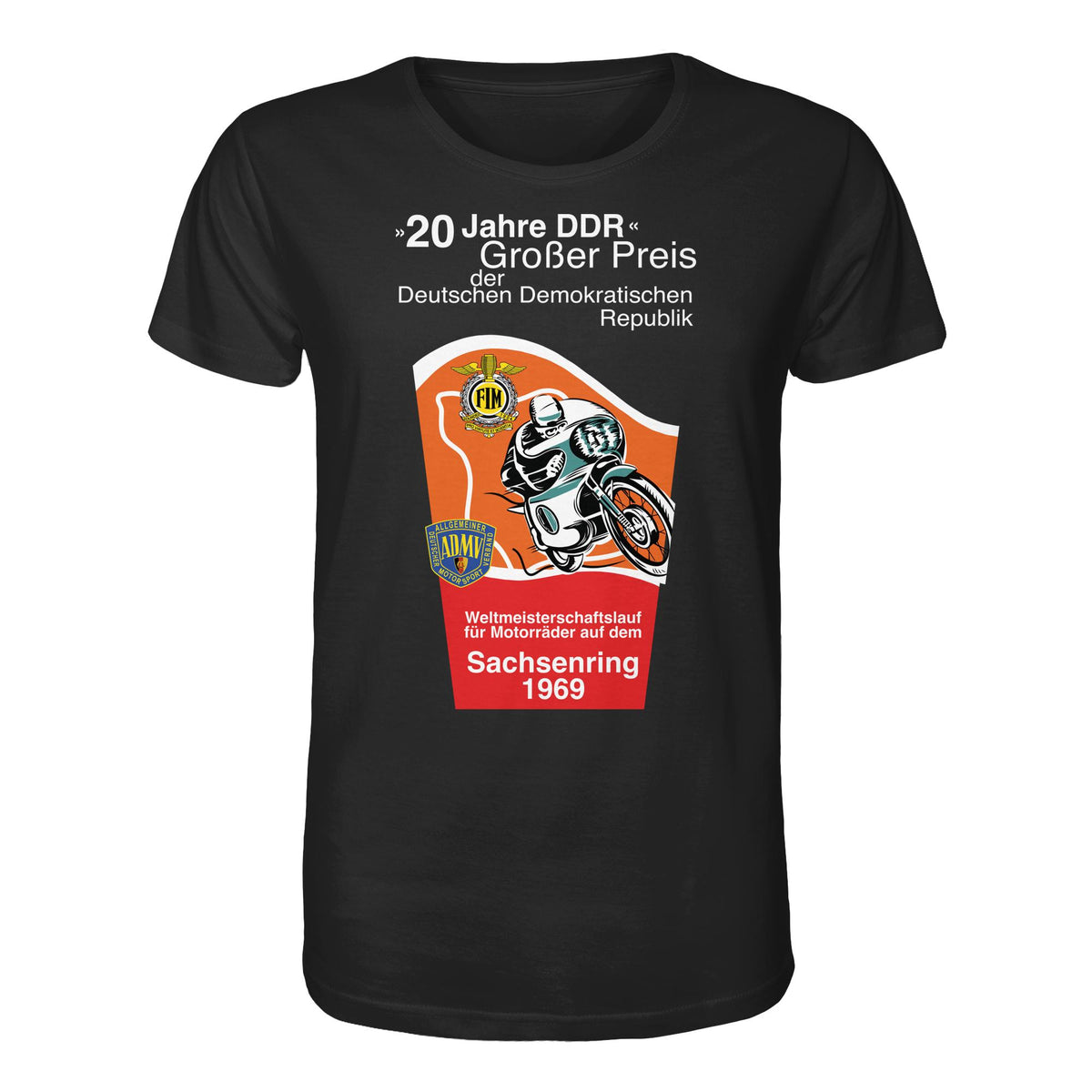 DDR Ostalgie Bio-Shirt Unisex • SACHSENRING 1969, WELTMEISTERSCHAFTSLAUF
