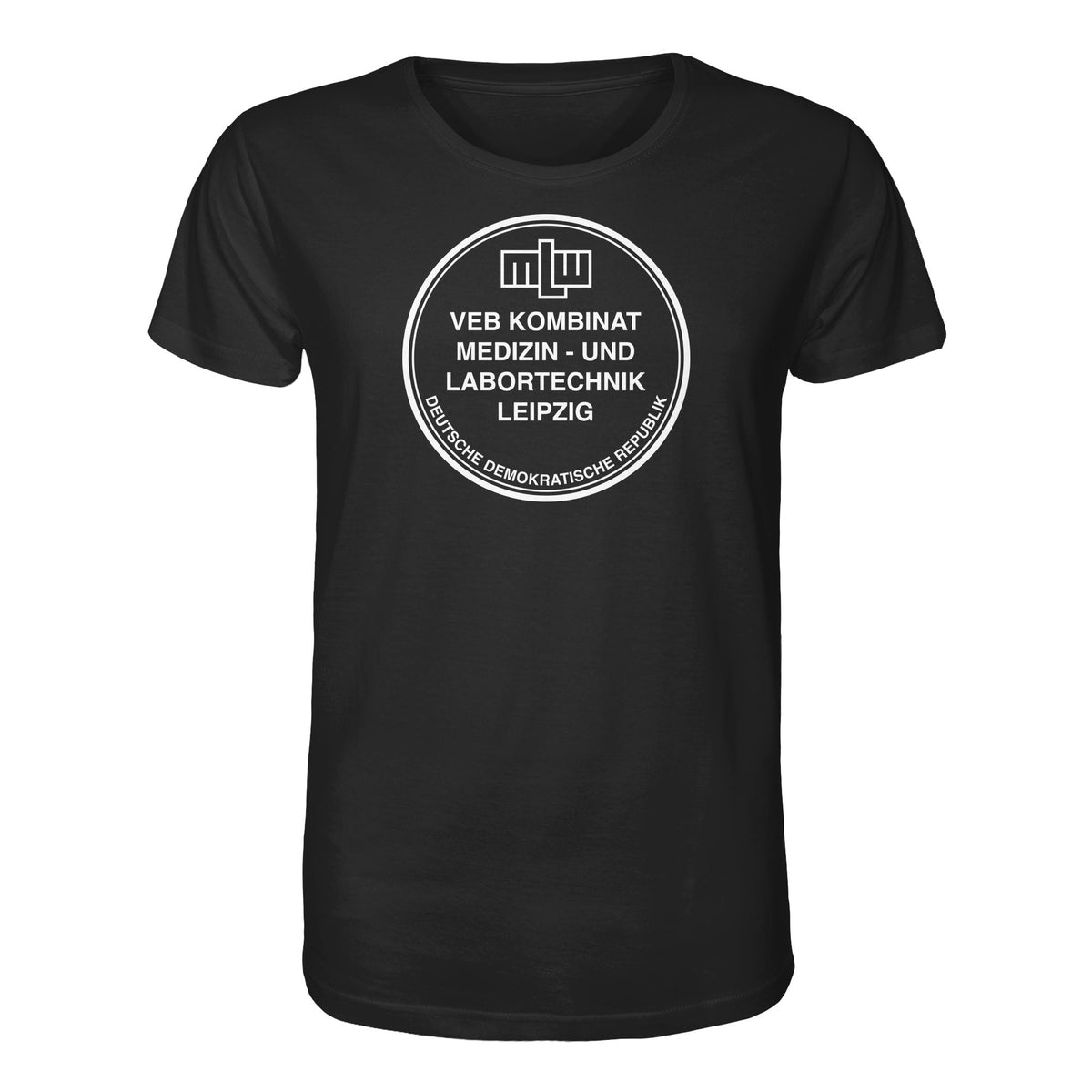 DDR Ostalgie Bio-Shirt Unisex • MLW VEB KOMBINAT MEDIZIN- UND LABORTECHNIK LEIPZIG