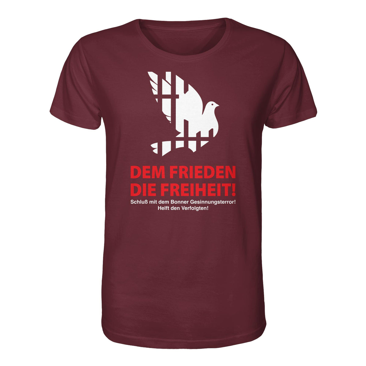 DDR Ostalgie Bio-Shirt Unisex • DEM FRIEDEN DIE FREIHEIT! (ORIGINAL-PLAKAT)