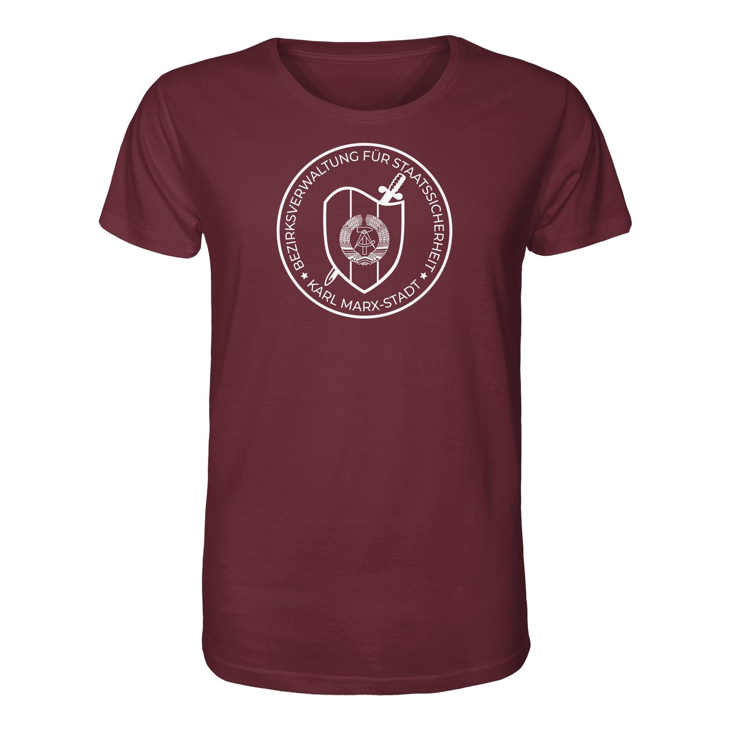 DDR Ostalgie Bio-Shirt Unisex • BEZIRKSVERWALTUNG STAATSSICHERHEIT KARL MARX STADT