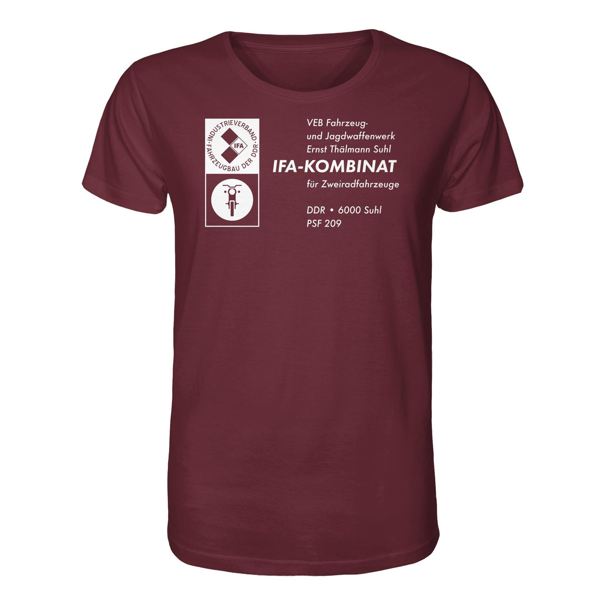 DDR Ostalgie Bio-Shirt Unisex • VEB FAHRZEUG- UND JAGDWAFFENWERK ERNST THÄLMANN SUHL