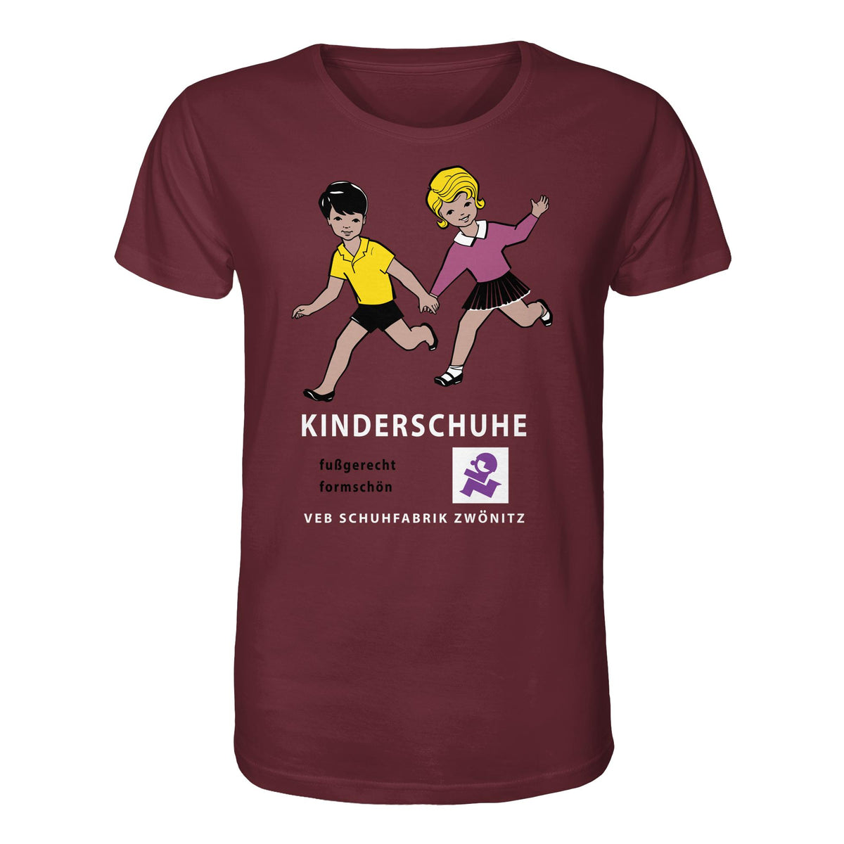 DDR Ostalgie Bio-Shirt Unisex • KINDERSCHUHE VEB SCHUHFABRIK ZWÖNITZ