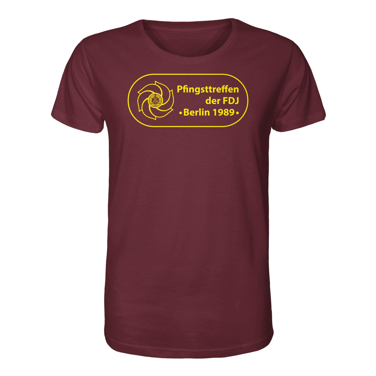 DDR Ostalgie Bio-Shirt Unisex • PFINGSTTREFFEN DER FDJ, BERLIN 1989