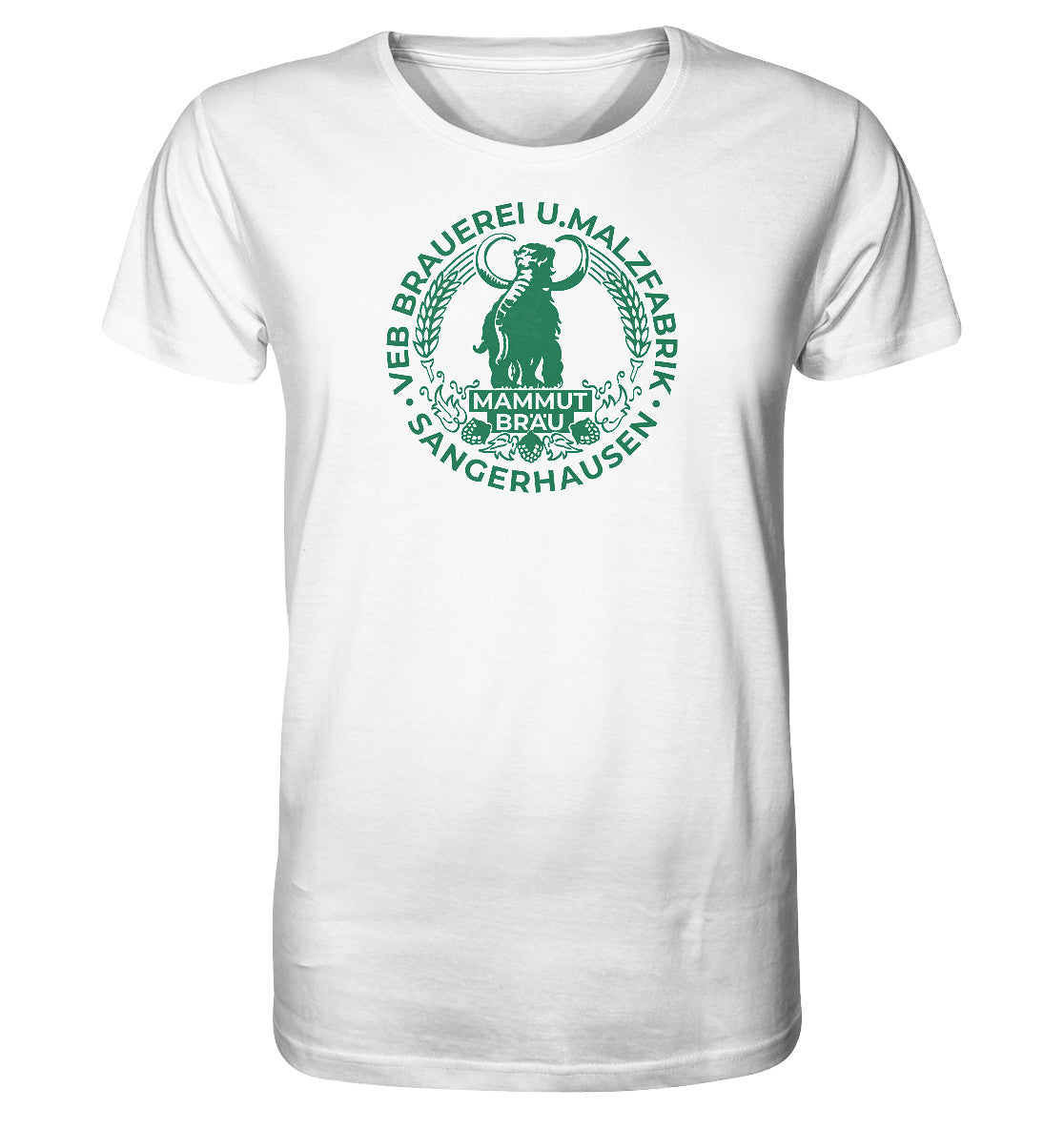 ORGANIC BIO SHIRT UNISEX • VEB BRAUEREI SANGERHAUSEN - MAMMUT BRÄU monochrom