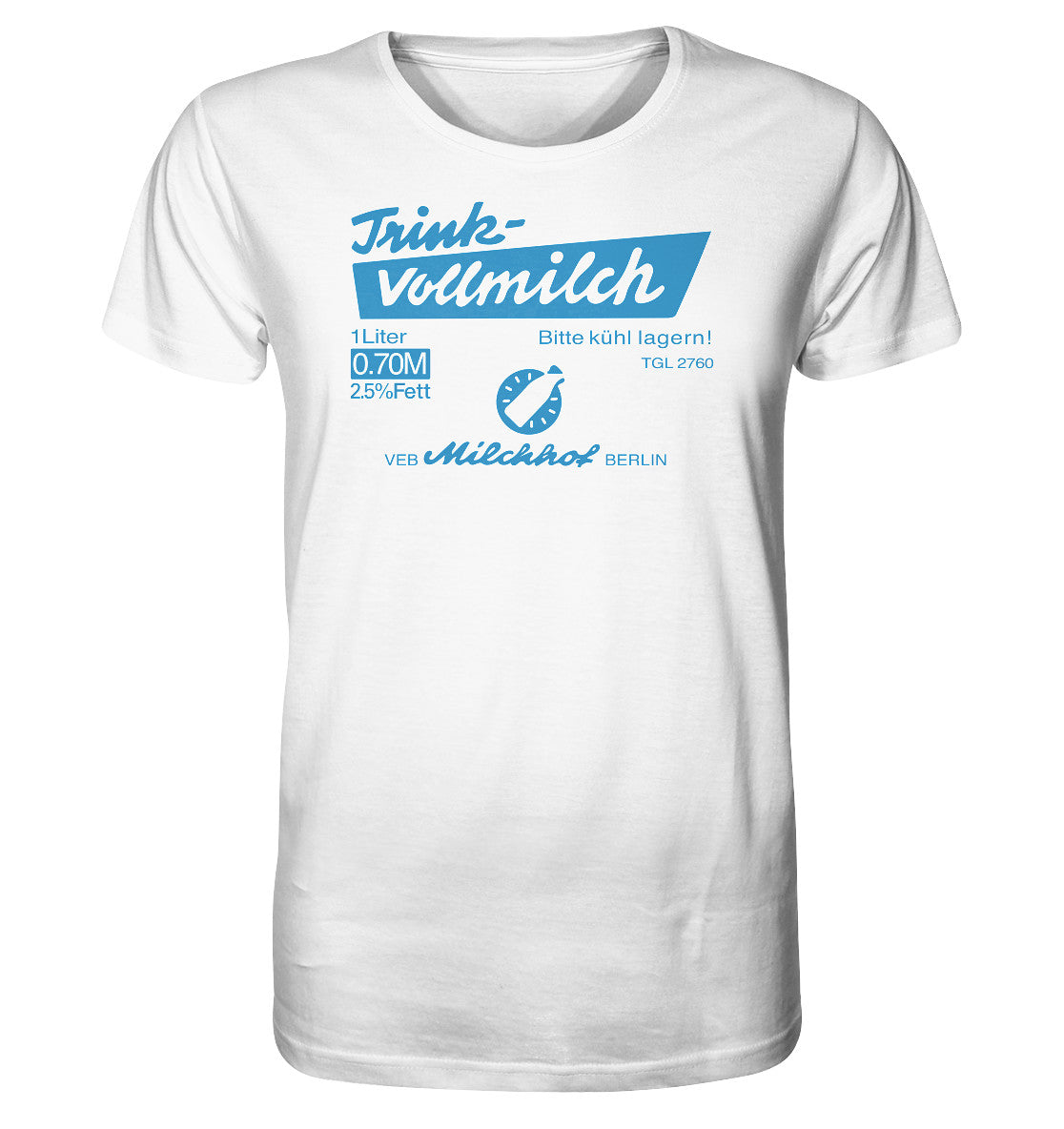 ORGANIC BIO SHIRT UNISEX • TRINK-VOLLMILCH hell