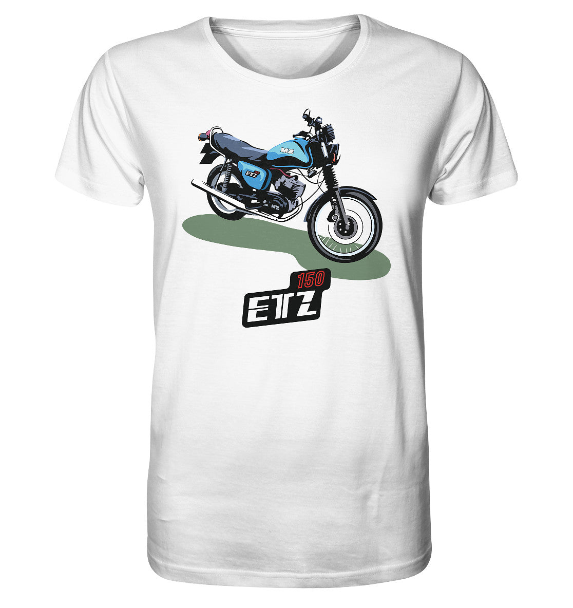 ORGANIC BIO SHIRT UNISEX • MZ ETZ 150 BLAU (ORIGINAL DDR-PLAKAT)