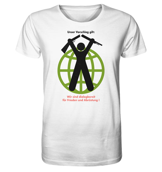 ORGANIC BIO SHIRT UNISEX • FRIEDEN UND ABRÜSTUNG