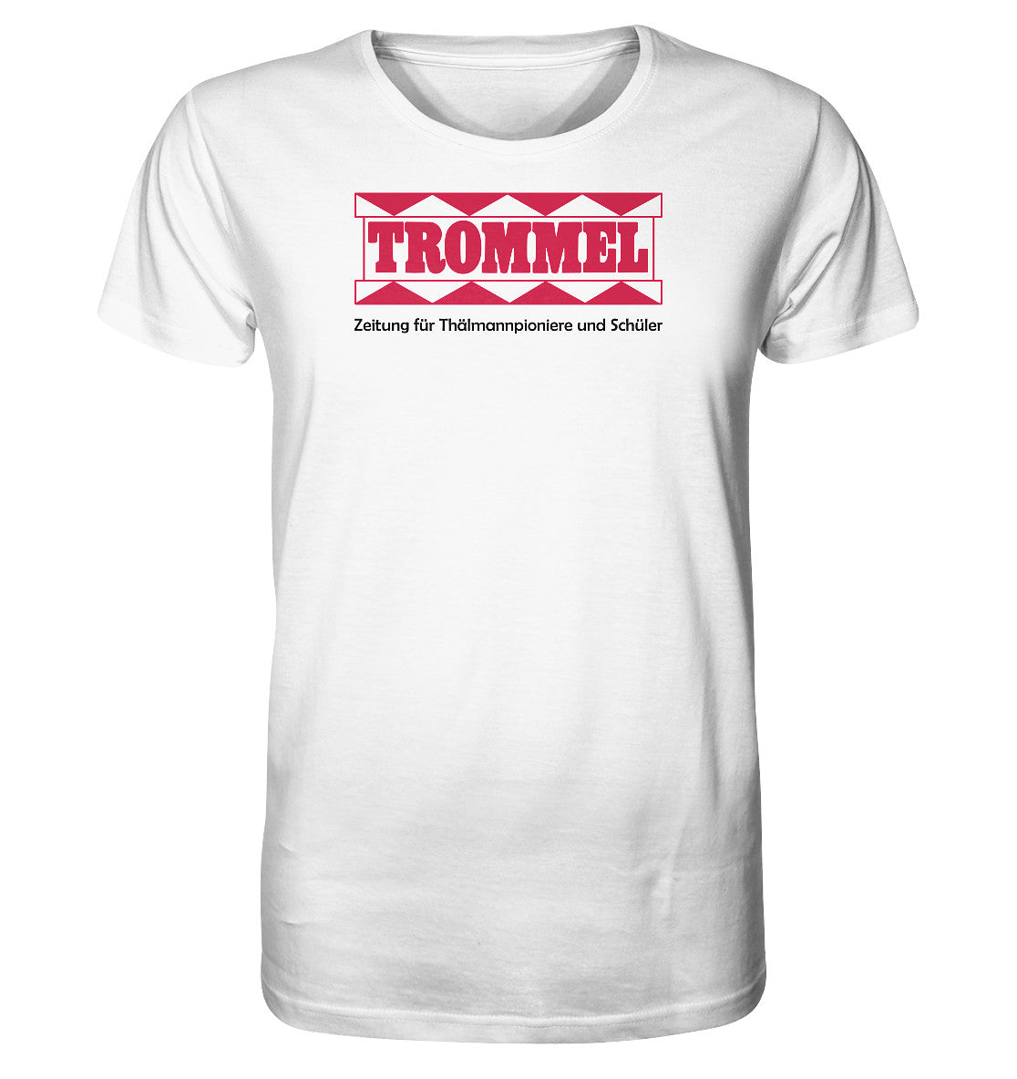 DDR Ostalgie Bio-Shirt Unisex • PIONIERZEITUNG TROMMEL