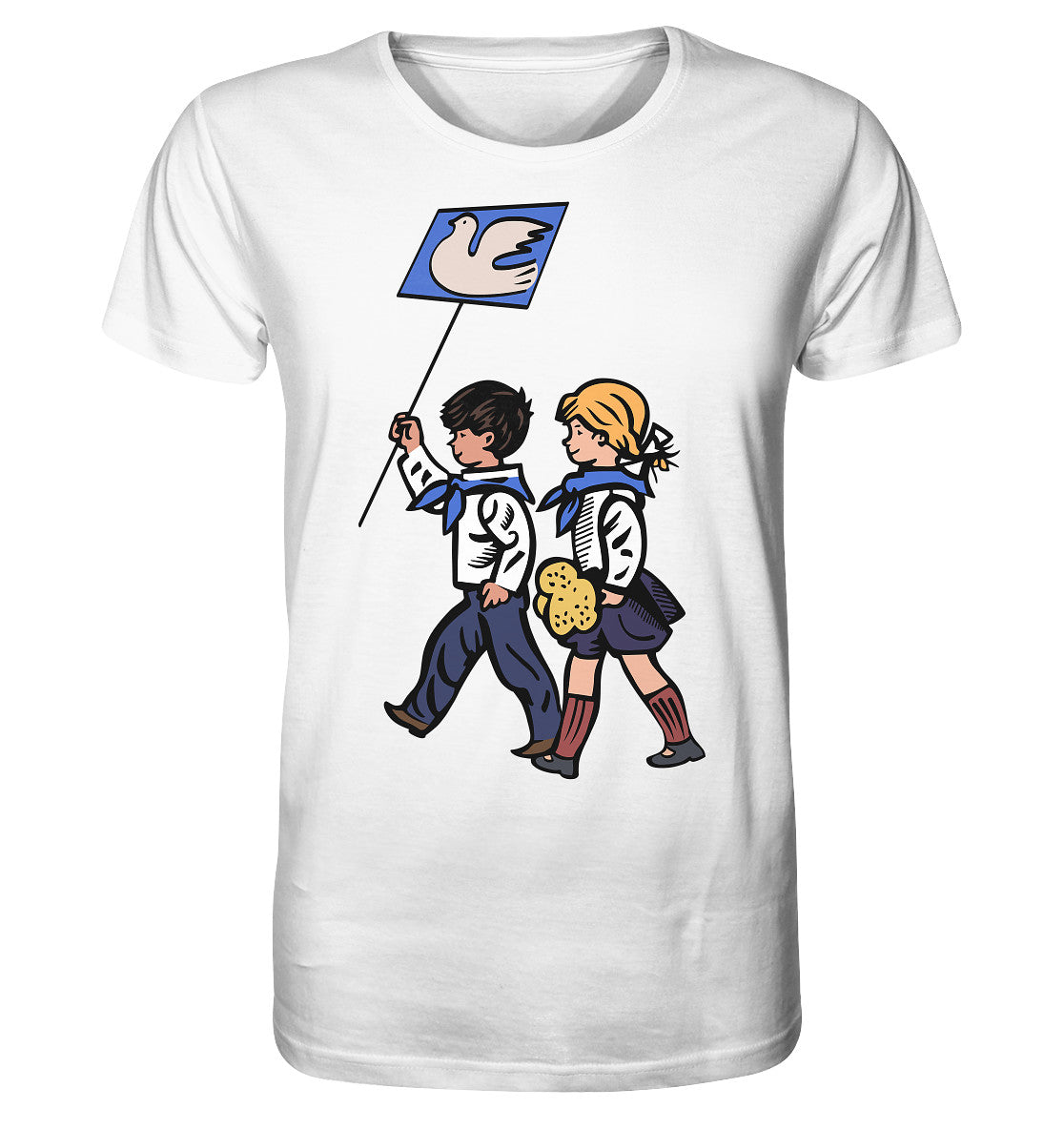 ORGANIC BIO SHIRT UNISEX • KLEINE WEISSE FRIEDENSTAUBE - ILLUSTRATION UNSERE FIBEL