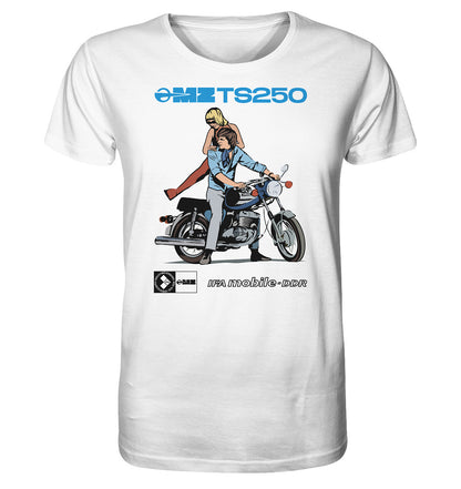 ORGANIC BIO SHIRT UNISEX • MZ TS 250 BLAU (ORIGINAL DDR-PLAKAT)