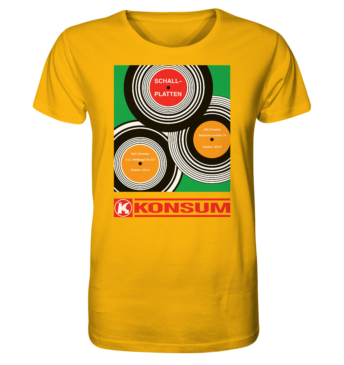 ORGANIC BIO SHIRT UNISEX • KONSUM SCHALLPLATTEN DRESDEN