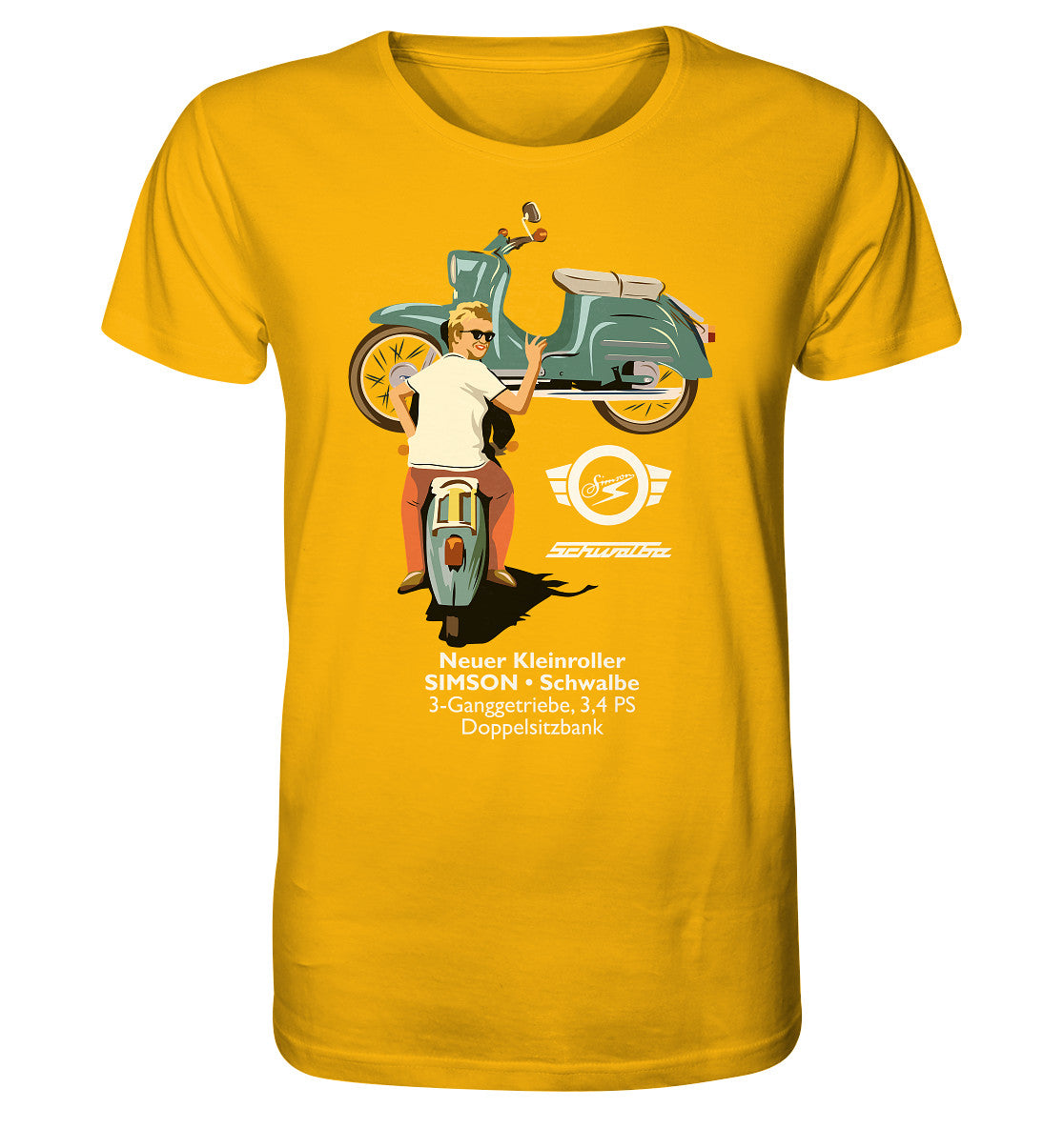 ORGANIC BIO SHIRT UNISEX • SIMSON SCHWALBE - ORIGINAL WERBUNG 1964 - PLAKAT