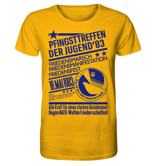 ORGANIC BIO SHIRT UNISEX • PFINGSTTREFFEN 1983 - GEGEN NATO-WAFFEN - ORIGINAL ILLUSTRATION