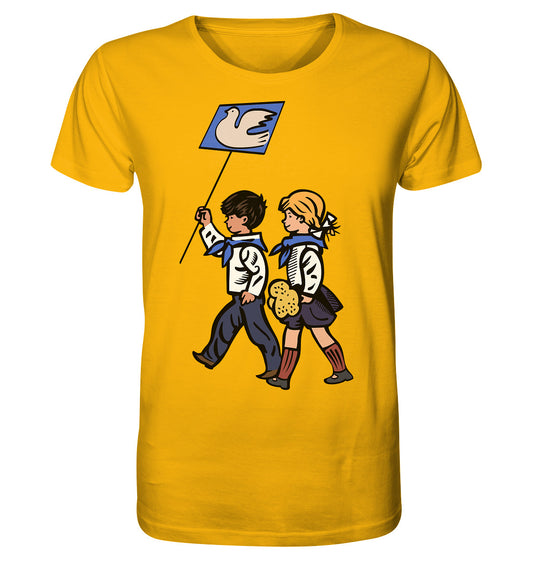 ORGANIC BIO SHIRT UNISEX • KLEINE WEISSE FRIEDENSTAUBE - ILLUSTRATION UNSERE FIBEL