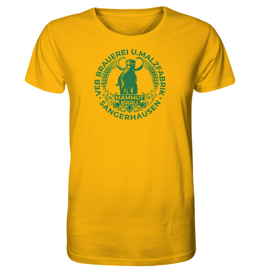 ORGANIC BIO SHIRT UNISEX • VEB BRAUEREI SANGERHAUSEN - MAMMUT BRÄU monochrom