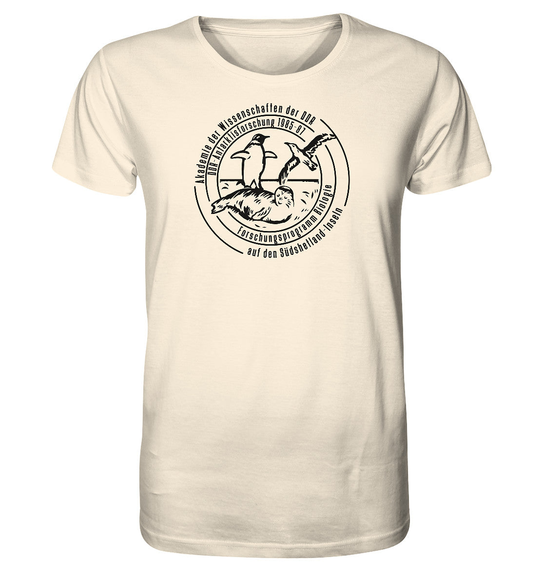 ORGANIC BIO SHIRT UNISEX • ANTARKTISFORSCHUNG DER DDR - 1985-1987 - POSTSTEMPEL