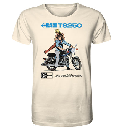 ORGANIC BIO SHIRT UNISEX • MZ TS 250 BLAU (ORIGINAL DDR-PLAKAT)