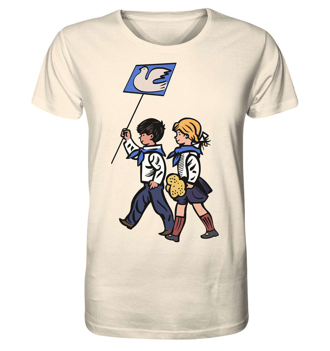 ORGANIC BIO SHIRT UNISEX • KLEINE WEISSE FRIEDENSTAUBE - ILLUSTRATION UNSERE FIBEL