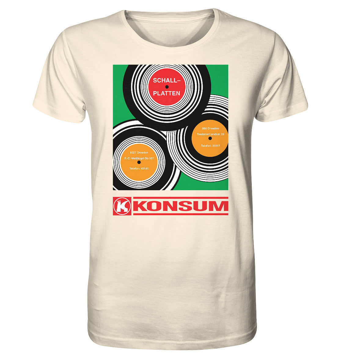 ORGANIC BIO SHIRT UNISEX • KONSUM SCHALLPLATTEN DRESDEN