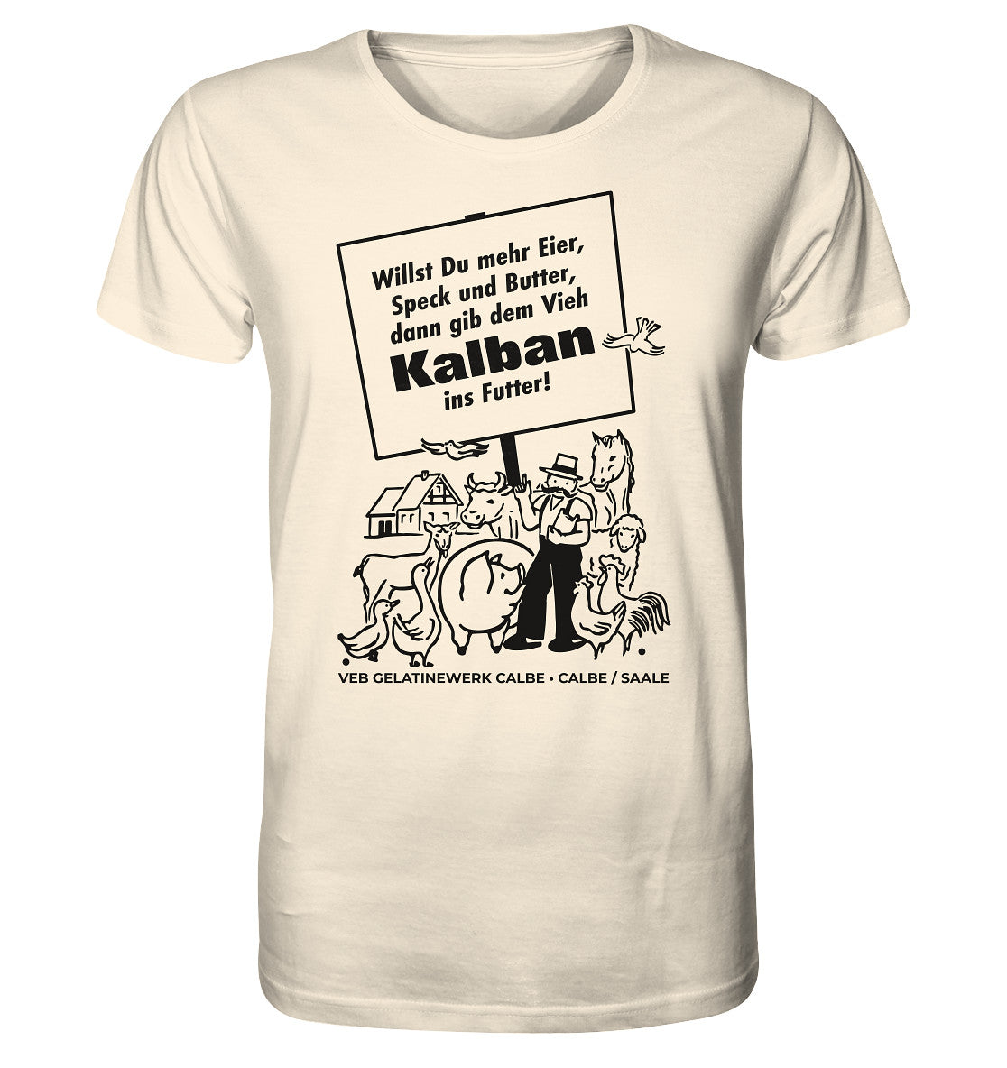 ORGANIC BIO SHIRT UNISEX • KALBAN, VEB GELATINEWERK CALBE - ORIGINALPLAKAT