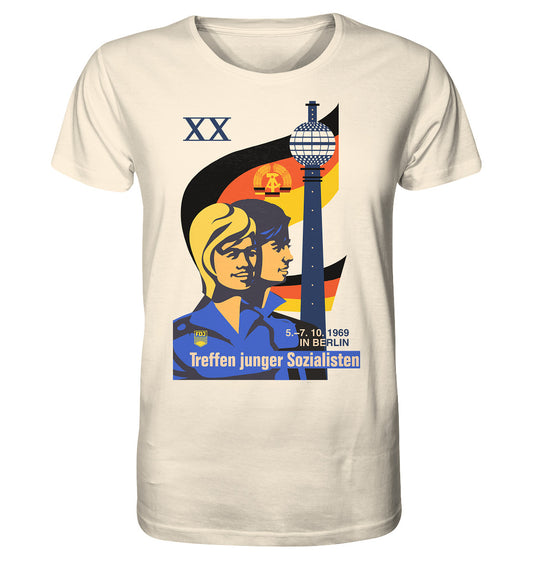 ORGANIC BIO SHIRT UNISEX • TREFFEN JUNGER SOZIALISTEN BERLIN 1969 (ORIGINAL PLAKAT)