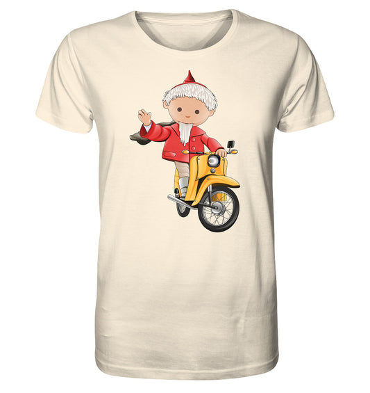 ORGANIC BIO SHIRT UNISEX • UNSER SANDMÄNNCHEN - AUF DER SCHWALBE - ROT (PU-137, 1973)