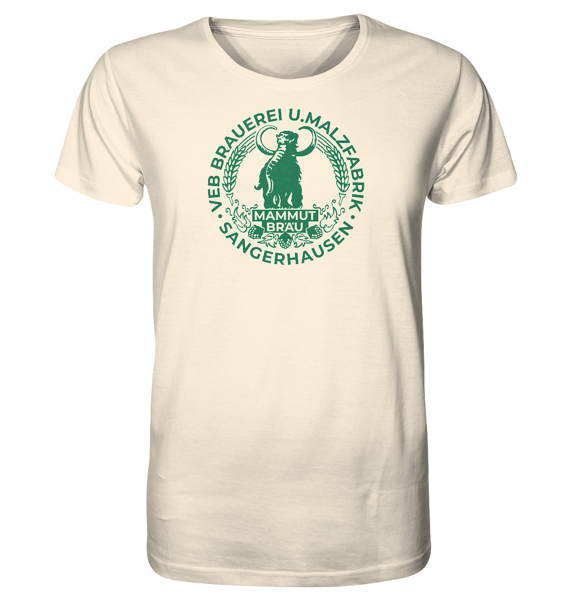 ORGANIC BIO SHIRT UNISEX • VEB BRAUEREI SANGERHAUSEN - MAMMUT BRÄU monochrom